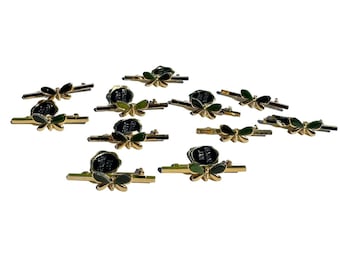 Lot om 11 - Nya gamla JADE broschnålar - Vintage 1980-tals NOS fjärilsnålar