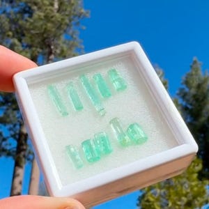 10.5 carat Emerald Crystal Parcel in Display Box - Colombian Emerald Uncut Rough Gems