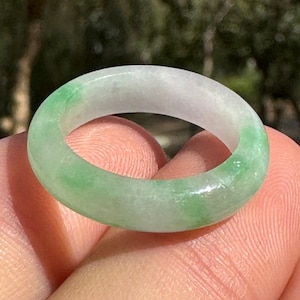 Vintage Jade Band Ring Natural Jade 5mm Size 7
