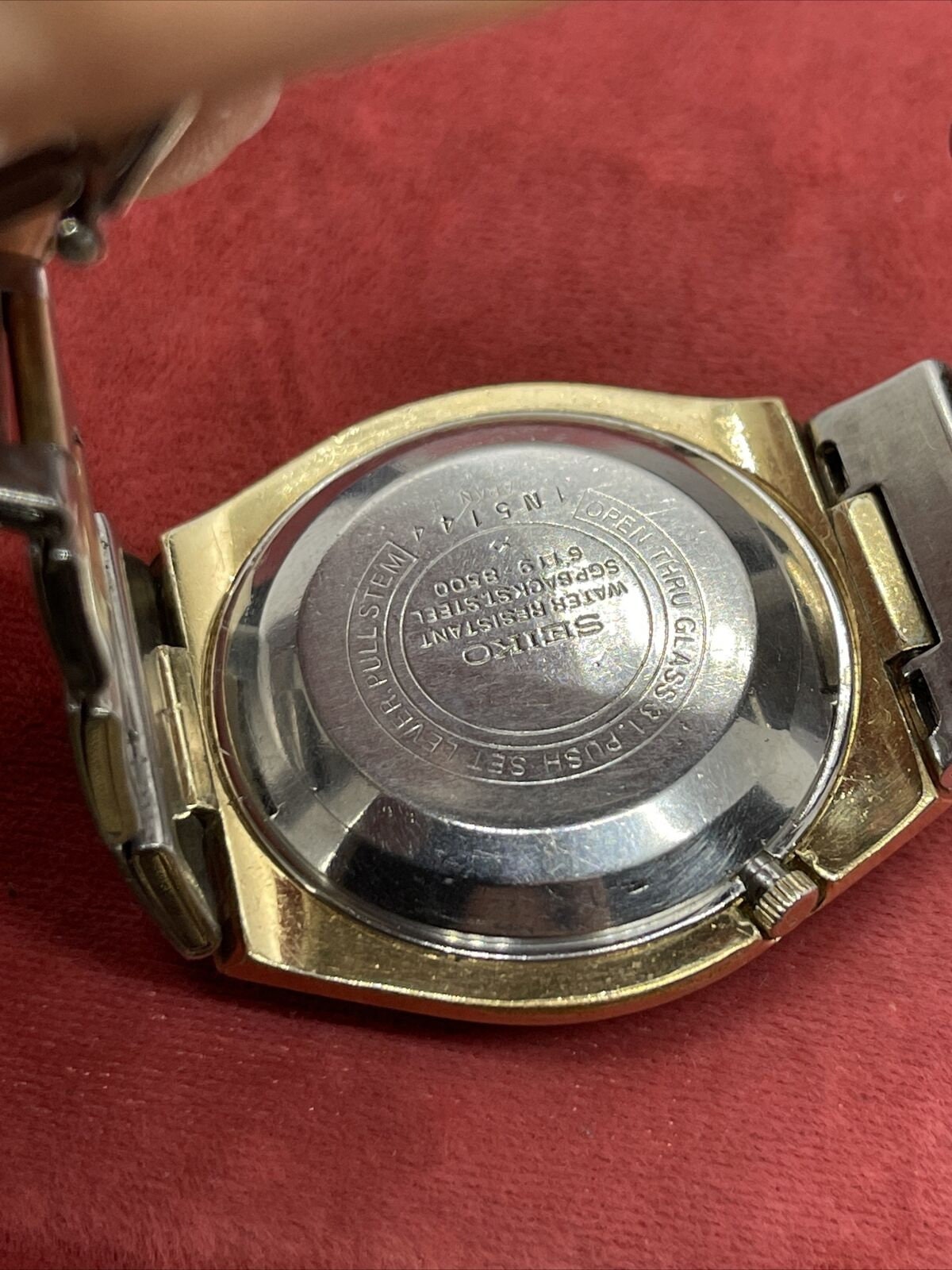 Vintage Seiko 5 Automatic 6119-8500 Day Date 21 Jewels Gold