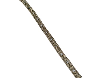 Giuliano Fratti Mailand signierte Vintage Sterling Silber Armband 925 Tennis klar Cz signiert Gm 17 Gramm 7 ”