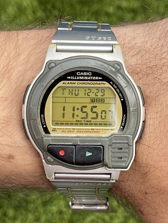 Casio A-V3 LCD digital voice recorder watch 1589 … - image 3