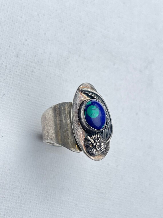 Expressive Vintage Navajo Denim Lapis Sterling Silver Ring Native American Old Expressive Vintage Navajo Denim Lapis Sterling Silver Ring Native American Old