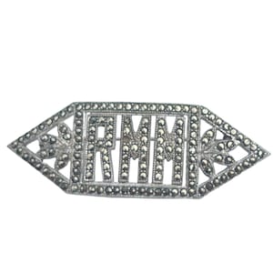 Vintage Art Deco Sterling Silver Marcasite Brooch