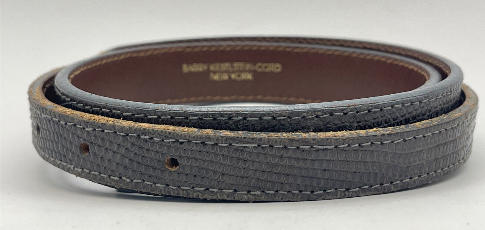 Barry Klesalstein Cord New York  Lizard Skin Belt Good Condition 42\
