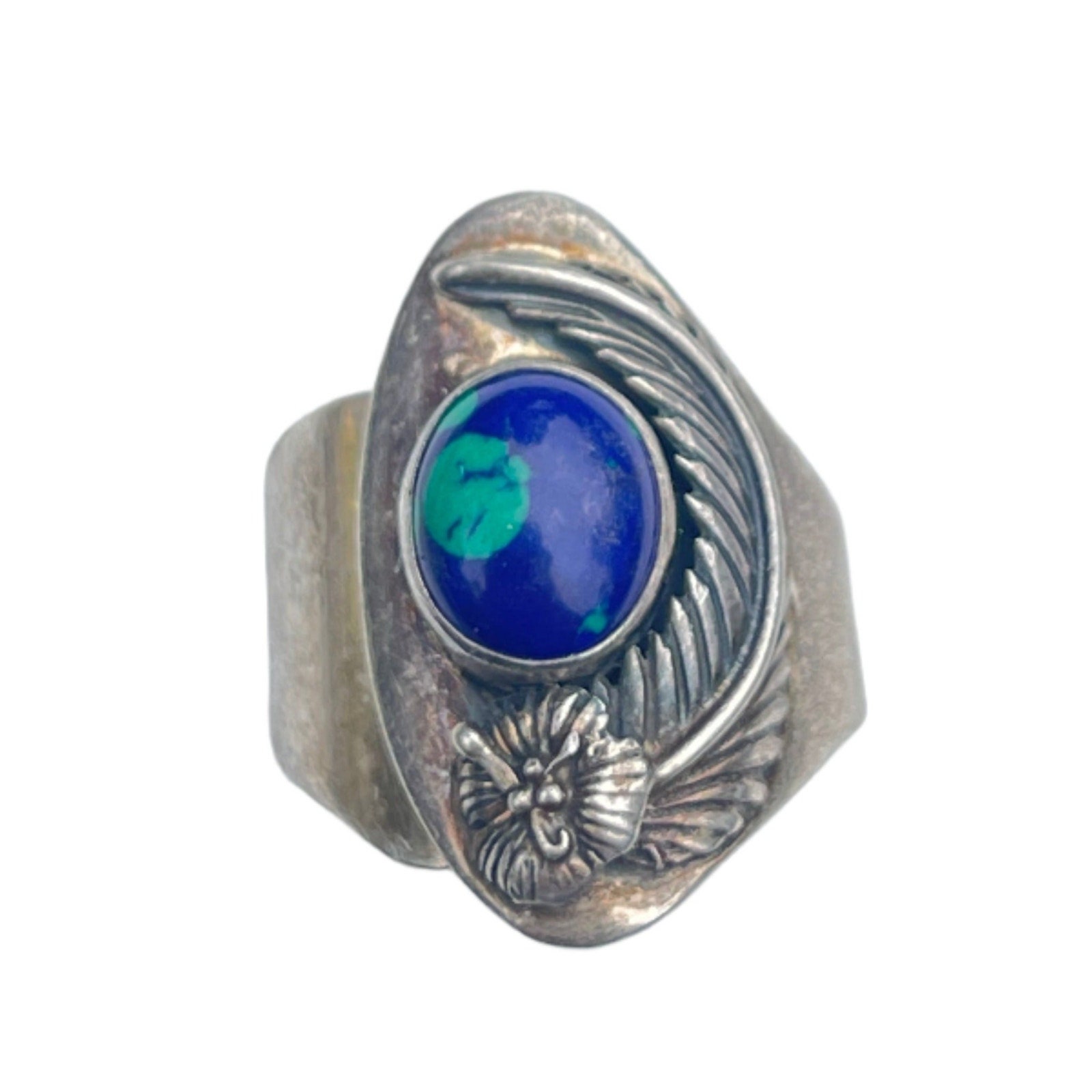 Expressive Vintage Navajo Denim Lapis Sterling Silver Ring Native American Old Expressive Vintage Navajo Denim Lapis Sterling Silver Ring Native American Old