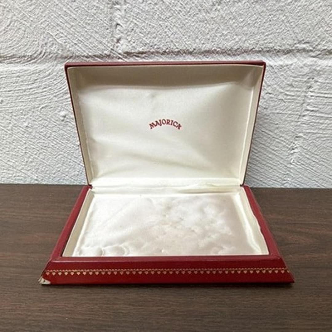 Majorica Red/gold Rectangle Jewelry Gift Box Satin Lined Hinged - Etsy