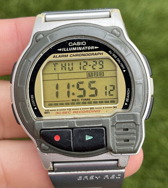 Casio A-V3 LCD digital voice recorder watch 1589 … - image 2