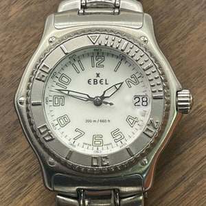 Ebel Discovery 1911 Men&#39;s Watch Stainless Steel White Dial Swiss Quartz ref. 9187341 DEAD BATTERY