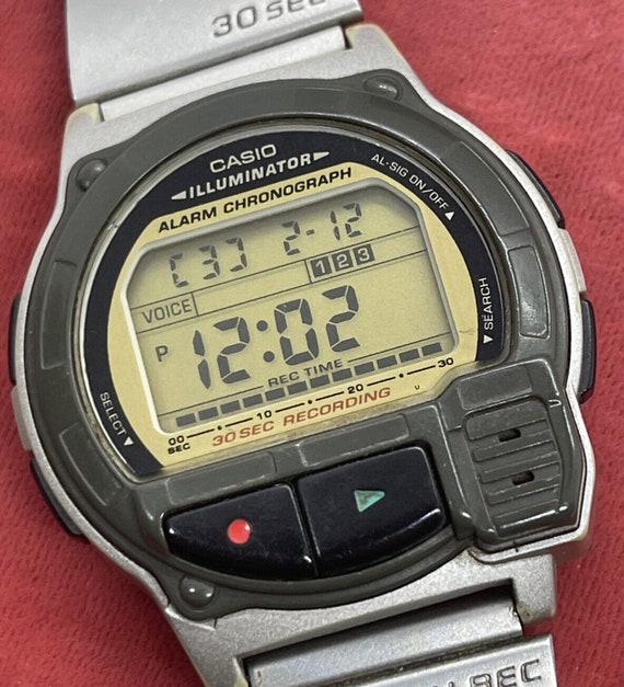 Casio A-V3 LCD digital voice recorder watch 1589 … - image 5