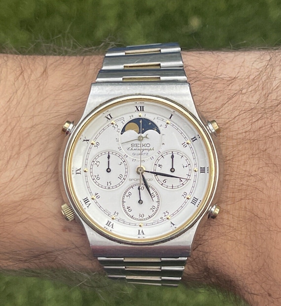 Vintage 1980s Seiko 7A48-7000 Watch Sports 100 Moonphase Vintage 1980s Seiko 7A48-7000 Watch Sports 100 Moonphase