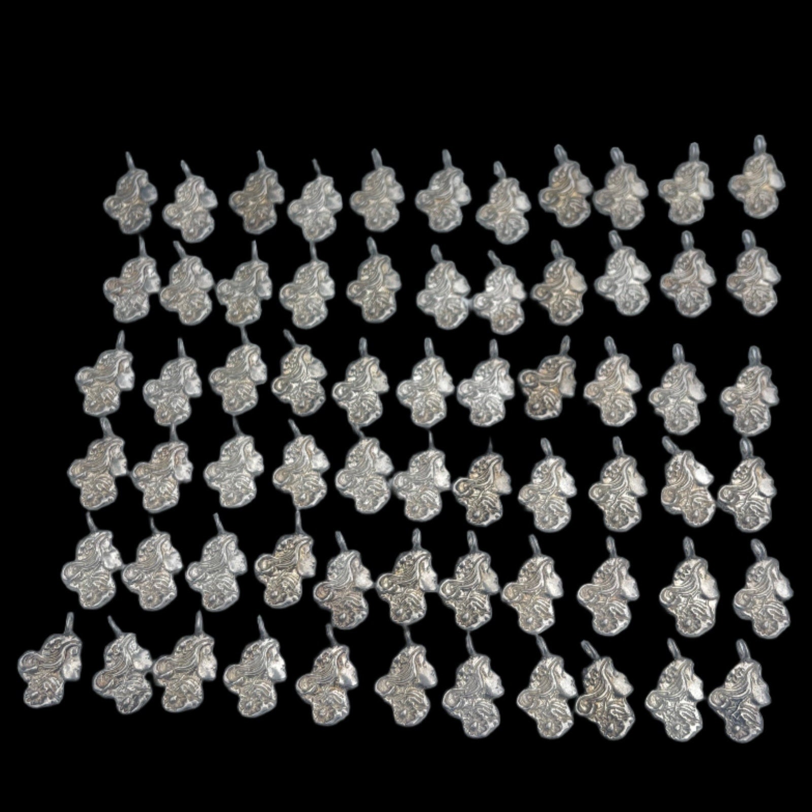 Lot of 71 Pieces - Vintage Art Nouveau Style Sterling Silver Pendants - New Old Stock