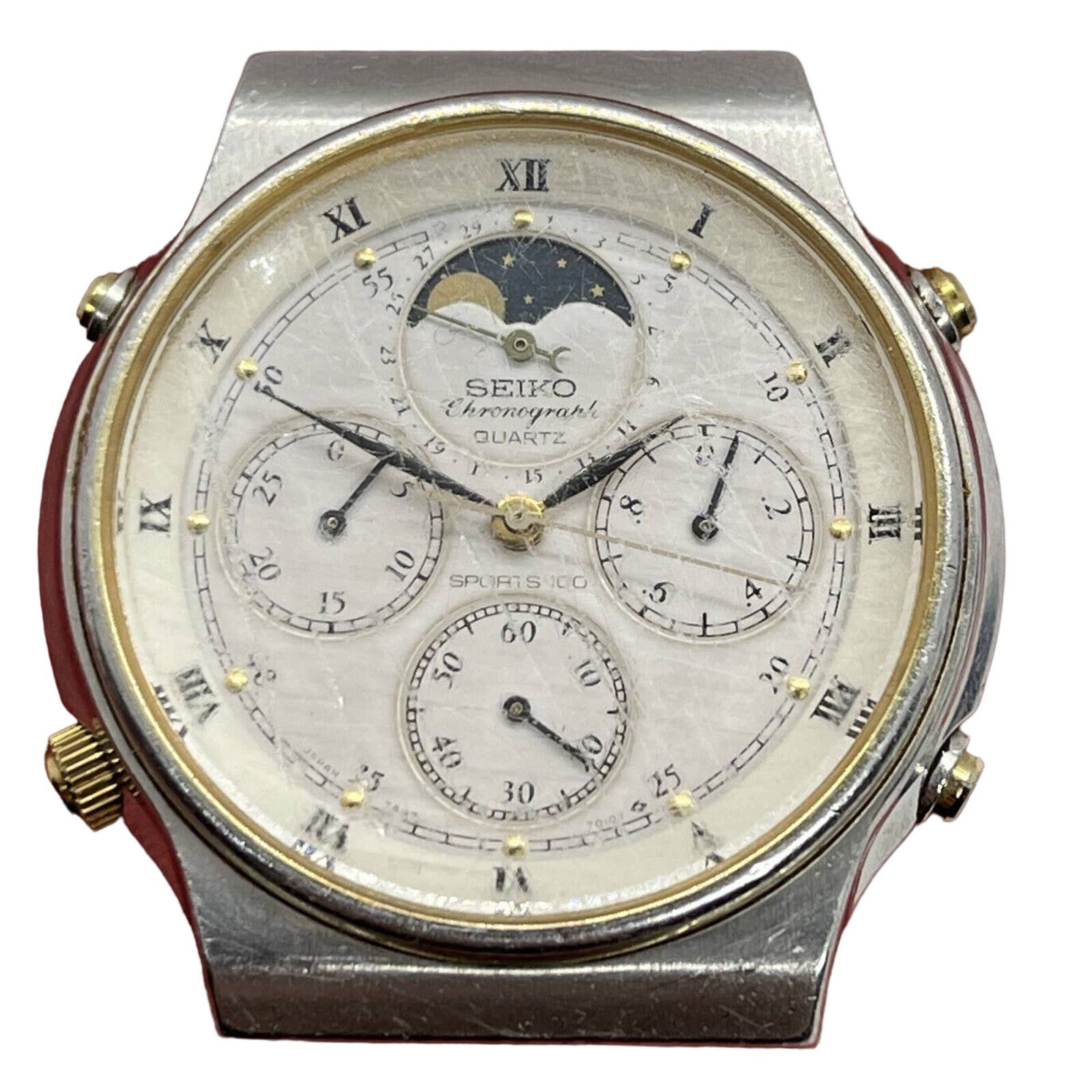 Vintage Seiko 7a48 7000 Chronograph Watch Repair Moonphase Rare Moon 1980s Etsy