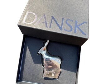 Dansk Designs Silver Reindeer Paperweight Danish Swedish Gifts Presents Retro