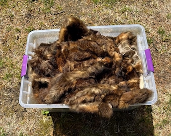 Fur lot for crafting - real vintage fur - lot of 2 damaged fur coats for repair/scrap/crafting