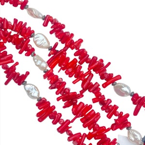 Lucoral Branch Coral Freshwater Pearl Necklace - New Old Stock
