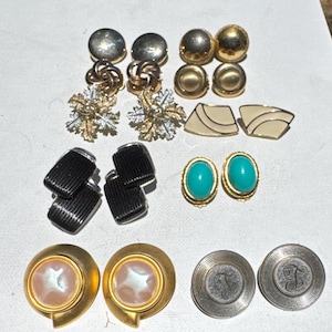All Signed Lot of Vintage Earrings