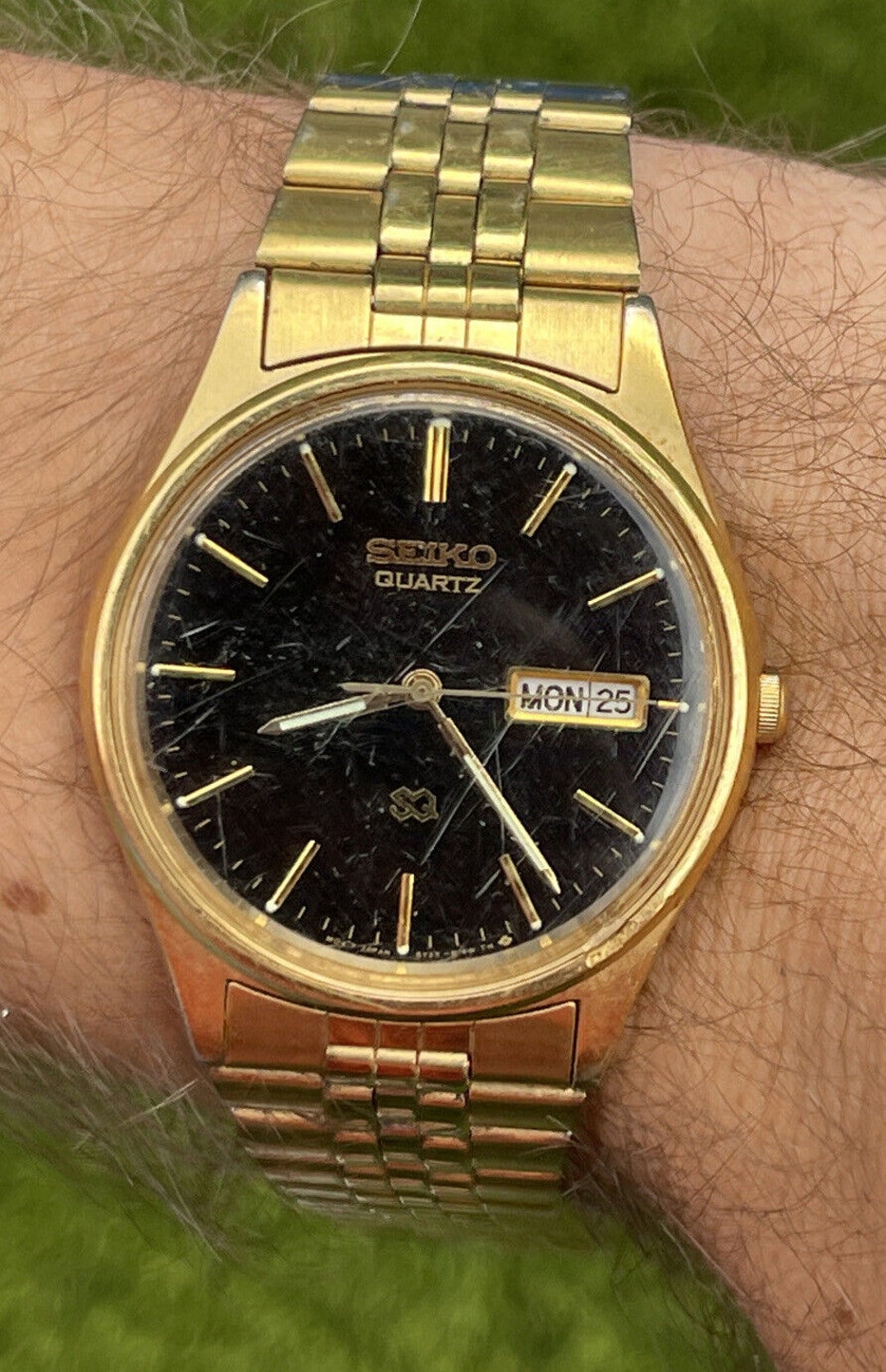 日本全国送料無料商品 | 特集 | Tone Gold 5Y23-8049 Watch Seiko Vintage Quartz Day/date SQ トップス