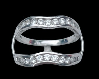 Anello vintage in argento sterling con zirconi cubici firmati - Misura 9,5