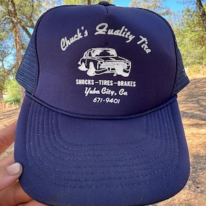 Vintage Trucker Hat Yuba City Chucks Quality Tire Snapback CA California