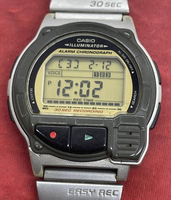 Casio A-V3 LCD digital voice recorder watch 1589 … - image 4