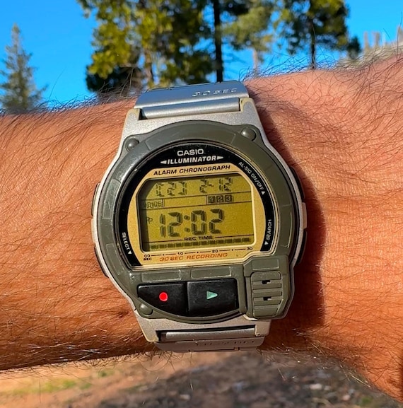 Casio A-V3 LCD digital voice recorder watch 1589 … - image 1