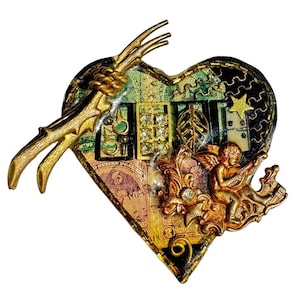 Vintage Rare 1989 Maximal Art Brooch Pin Collage Assemblage