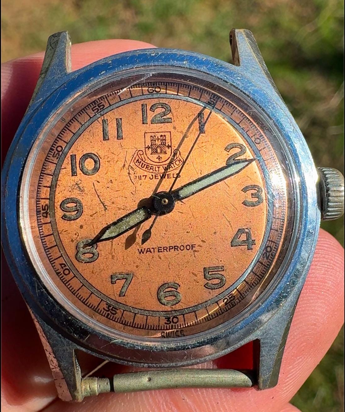 Vintage Muralt Mechanical Hand Wind Bronze Colored Dial Swiss