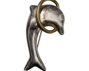 Vintage Sterling Silber Brosche Taxco Mexico Delphin handgemachte Handwerker