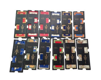 1932 Vintage Bridge Set of 12 Boards and Decks with Box Geo. P. Nairn & Co Dolton RARE