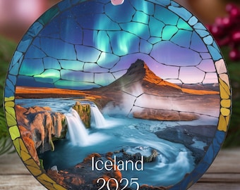 Iceland Ornament, Iceland Christmas Ornament, Iceland Keepsake, Iceland Memento, Iceland Gift Idea, Iceland Destination Wedding Honeymoon