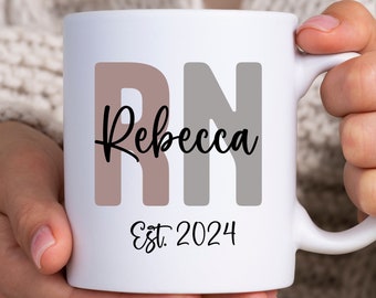 RN Graduation Gifts For Nurses 2024, Personalized Nursing Grad Coffee Mug, Funny Present For Registered Nurse Graduating, RN Gifts, RN Mug