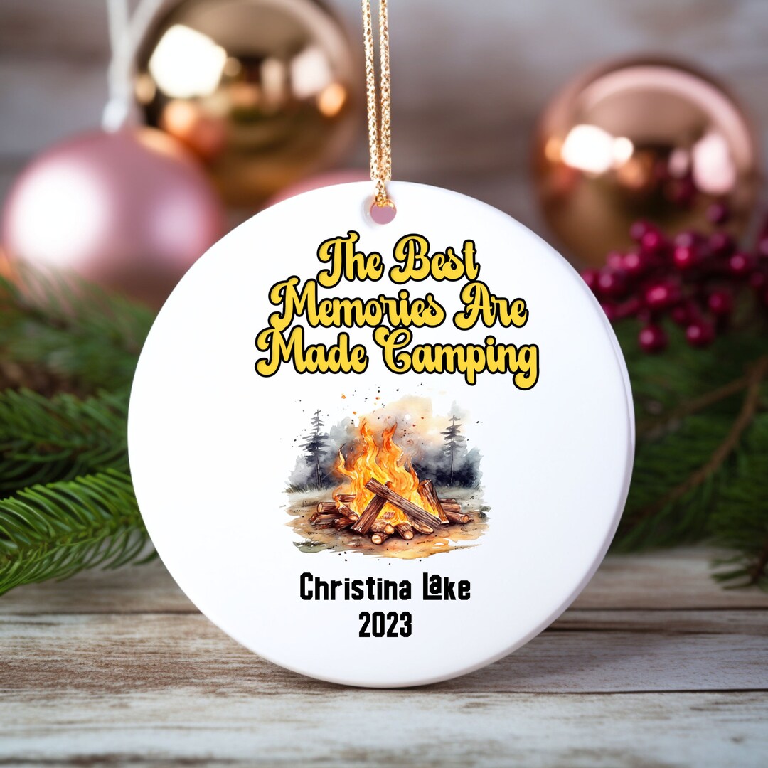 One Happy Camper, Camper Ornament, Camper Ornaments, Personalized Camper Ornament, Happy Camper ...
