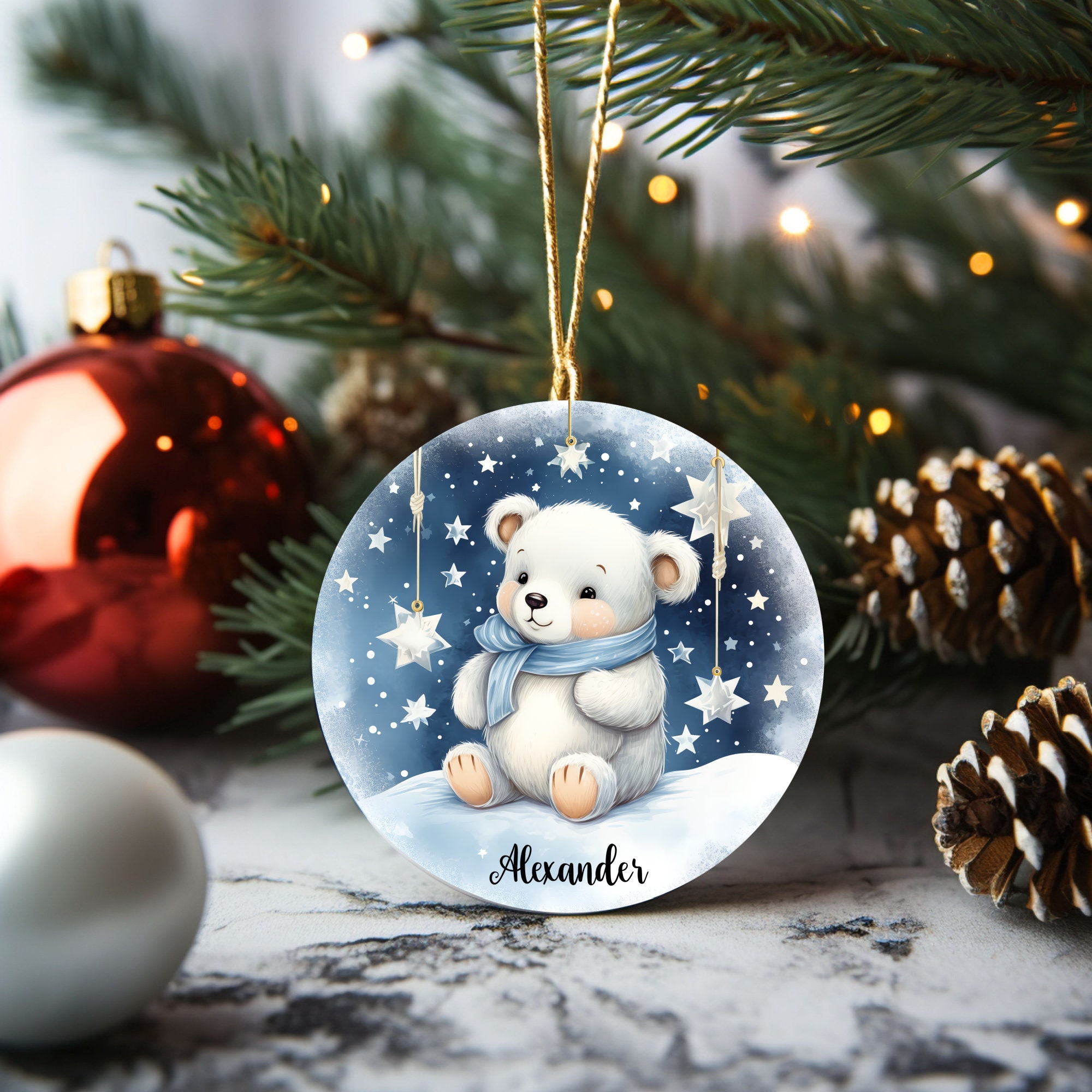 Polar Bear Ornament, Polar Bear Christmas Ornaments, Polar Bear