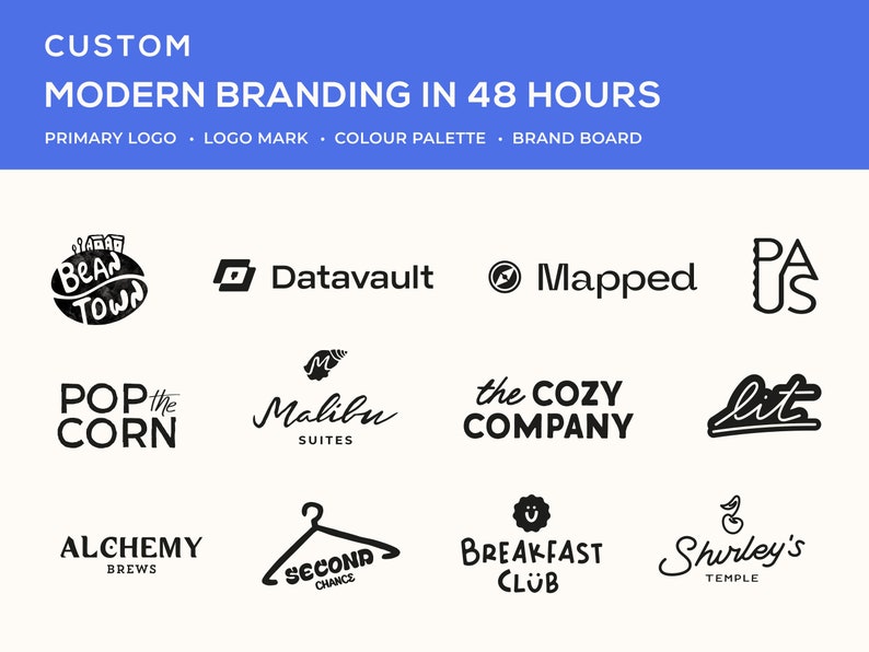 Modern Custom Branding in 48 hours, Identity Package, Visual Identity, Branding for Business, Logo Design, Express Logo image 1