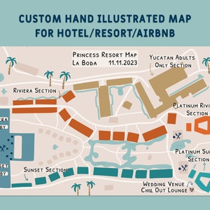 Mappa illustrata a mano personalizzata di qualsiasi luogo, matrimonio, evento, Airbnb, hotel, proprietà e residenze - Stampa scaricabile - Qualsiasi dimensione