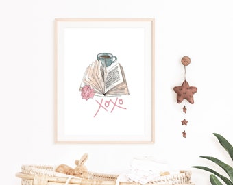 Book Lovers Wall Art Bookish Print Bookish Poster Bookish Gifts Coffee Books Wall Art Bedroom Decor for Coffee Lovers Home Decor Printable