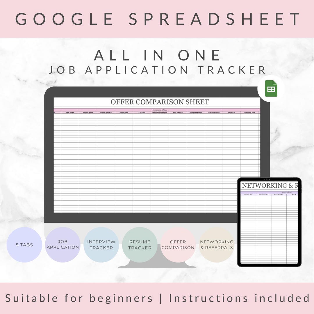 Job Application Tracker Template Google Spreadsheets Keep Track of All ...