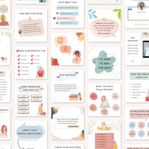 Mental Health Social Media Bundle Customizable Canva Templates ...