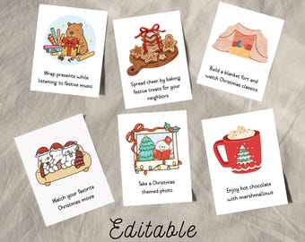 Christmas Advent Calendar Activity Cards for Christmas Countdown Activity Cards Printable Holiday Game Family Fun Festive Tradition Advent