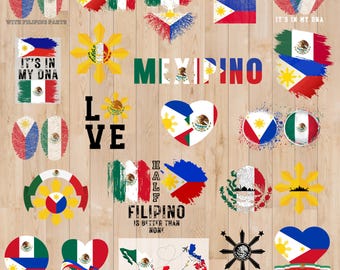 Bandera mexicana: Fusión México-Filipinas (Descarga digital PNG)