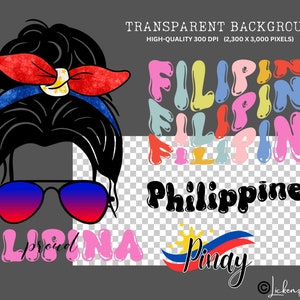 Funny Filipino Messy Bun Girl SVG PNG: Philippines Pride (Digital Download) image 5
