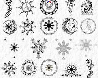 Sol tribal filipino SVG: diseños de imágenes prediseñadas filipinas (descarga digital)