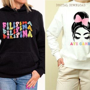 Funny Filipino Messy Bun Girl SVG PNG: Philippines Pride (Digital Download) image 4