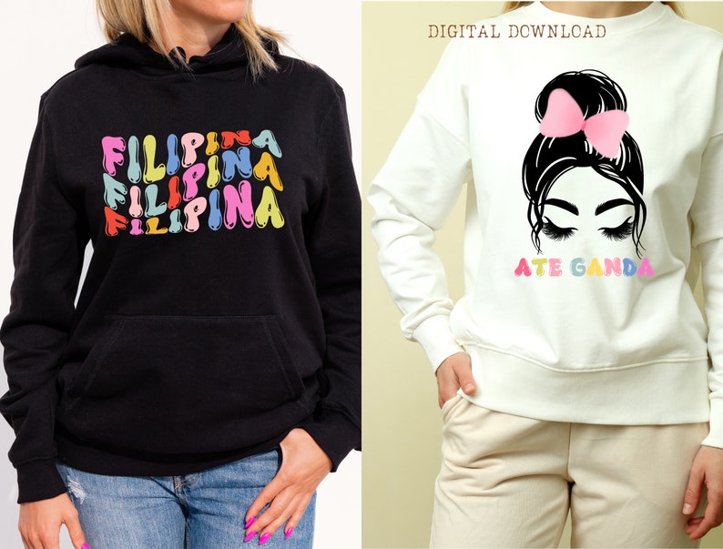 Funny Filipino Messy Bun Girl SVG PNG: Philippines Pride (Digital Download) image 4