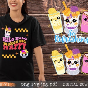 Postre filipino divertido Halo-halo Clip arts PNG Cocina filipina Postre filipino SVG Lindos clip arts de comida filipina kawaii imprimibles