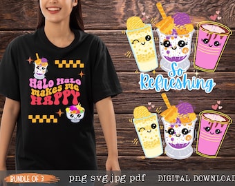 Clip art de postre filipino divertido: ¡Alegría, comida kawaii! (Descarga digital)