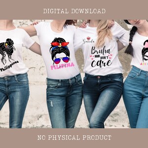 Funny Filipino Messy Bun Girl SVG PNG: Philippines Pride (Digital Download) image 3