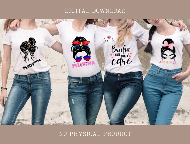 Funny Filipino Messy Bun Girl SVG PNG: Philippines Pride (Digital Download) image 3
