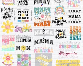 Paquete de imágenes prediseñadas SVG de mamá filipina retro (descarga digital)